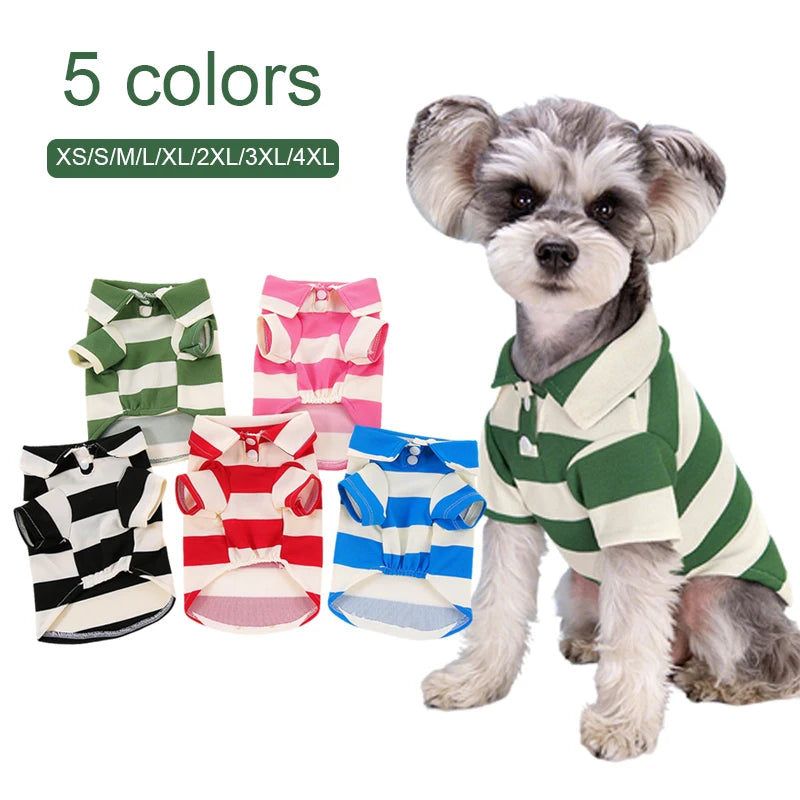 Dog Polo Shirt Summer Pet T-Shirt Casual Clothes for Small Large Dogs & Cats