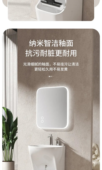 Ceramic Column Washbasin with Integrated Mop Pool and Double Balconies