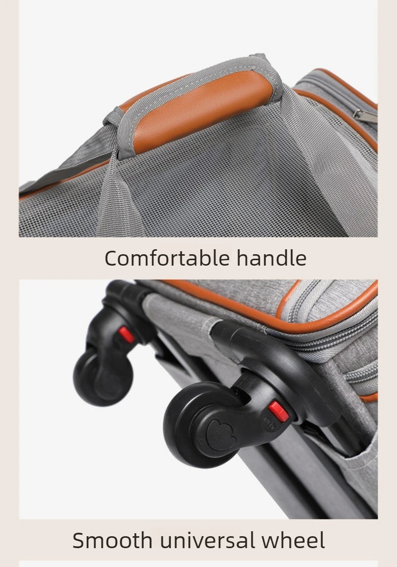 Pet Outdoor Suitcase Expandable Cat Bag Portable Pet Trolley Case Large Capacity Handbag Dog Cat Bag Car Bag Dog Travel Case