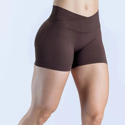 Seamless V-Shape Waist Yoga Shorts 4.5" – Sculpting Low-Rise Workout & Gym Leggings