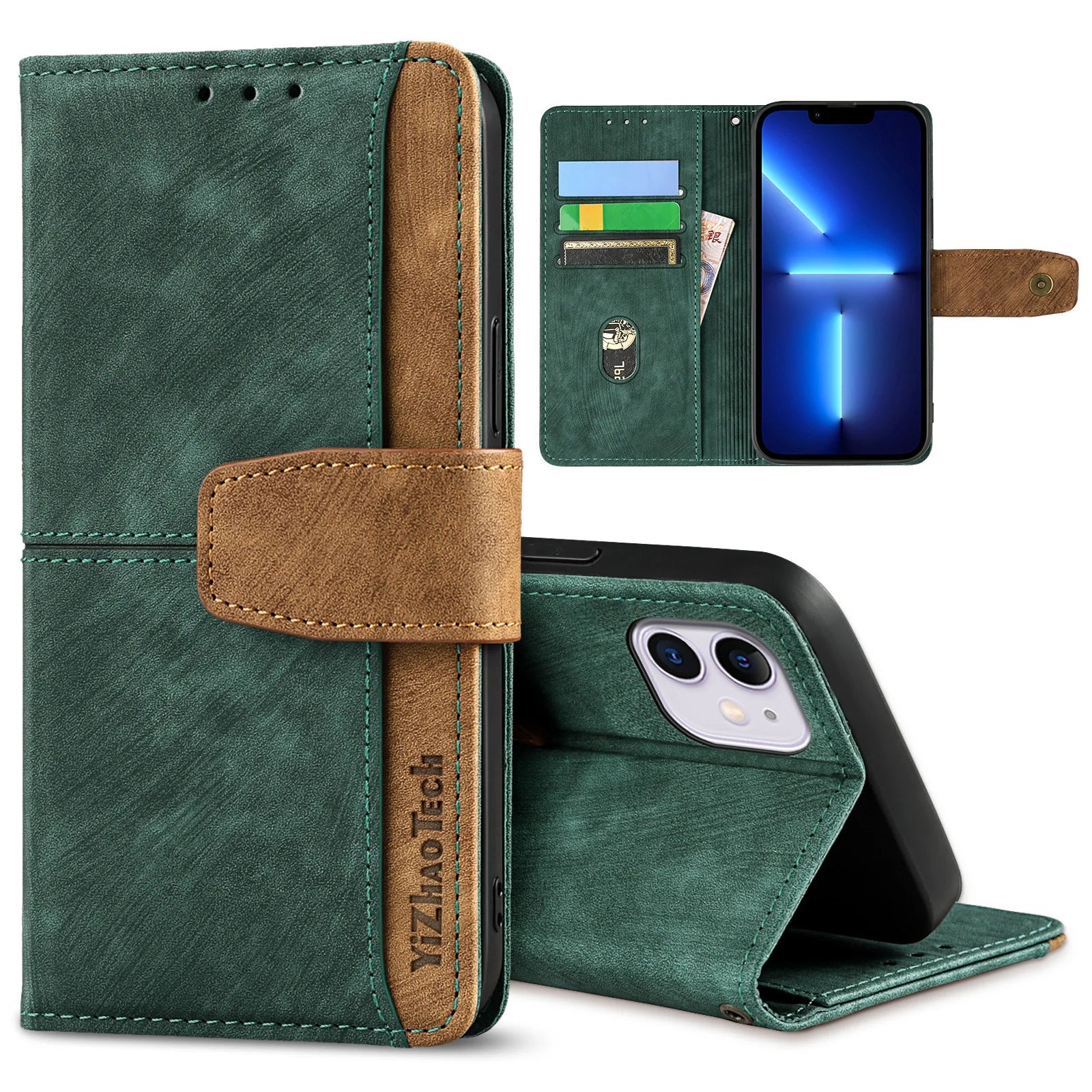 Premium Wallet Flip Case for iPhone – 3 Card Slots, Magnetic Closure & Full Protection