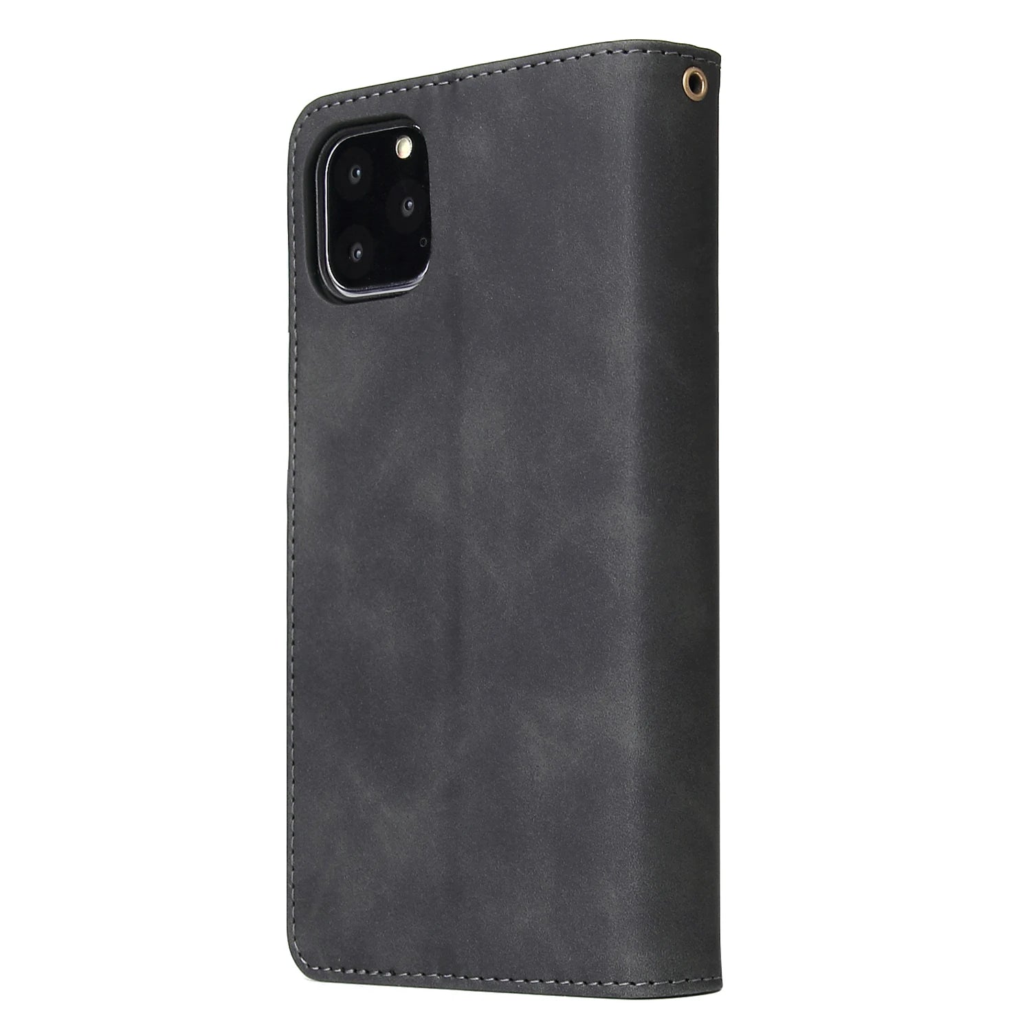 iPhone Leather Wallet Case – Magnetic Flip with Card Slots & Zipper