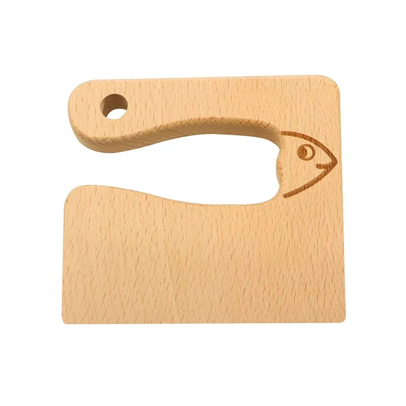 Wooden Cutter Kids Cute Shape Knife Kitchen Tools Fruit Vegetable Cutter For Children Safe Kitchen Cutting Toy DIY Tools