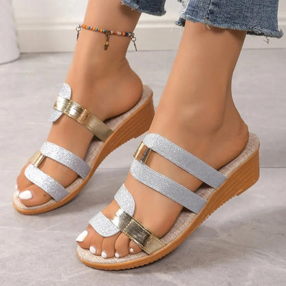 Women’s Casual Summer Sandals – Soft Leather Thick-Soled Outdoor Slides