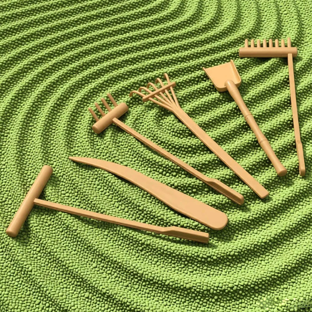 6PCS Zen Sand Garden Rake Set – Mini Meditation Sand Tray Tools