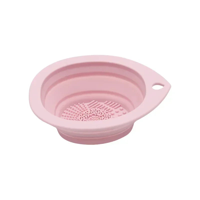 Silicone Makeup Brush Cleaner – Folding Powder Puff Cleaning Bowl for Eyeshadow Brushes