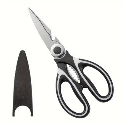 Multifunctional Stainless Steel Kitchen Scissors – Cut Meat Vegetables & Fish Easily