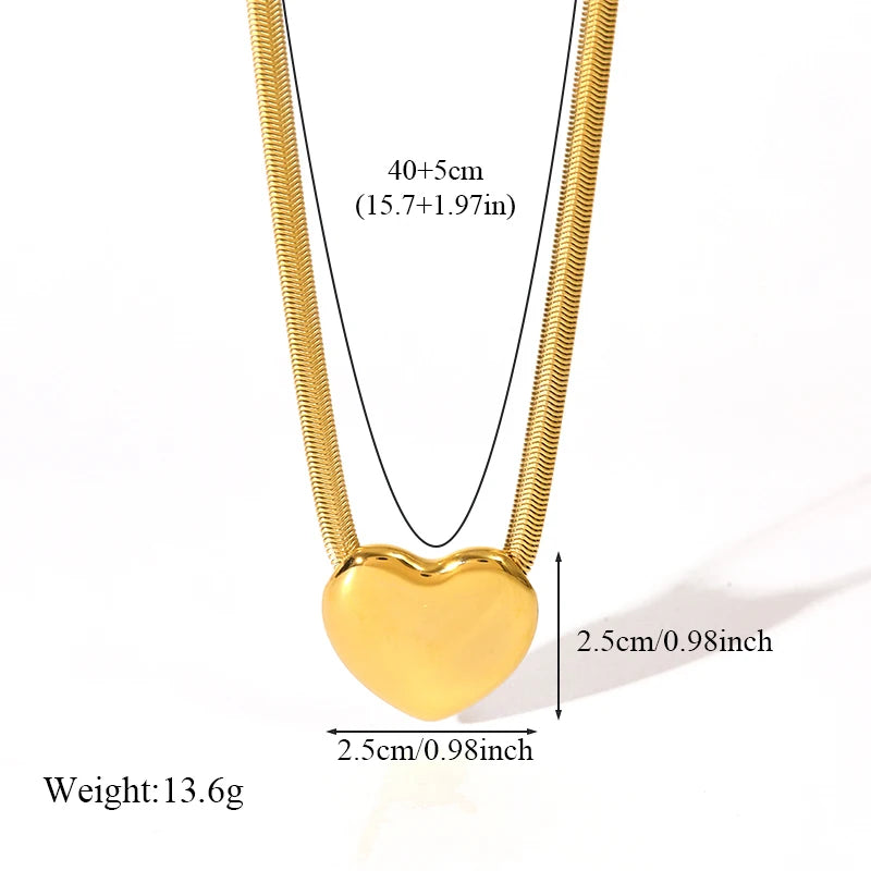 Gold-Plated Heart Pendant Necklace