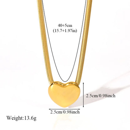 Gold-Plated Heart Pendant Necklace