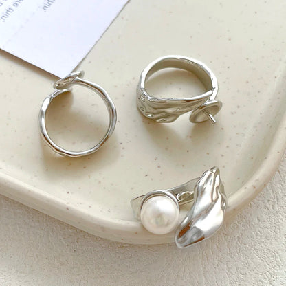 3-Piece Gold-Plated Brass Ring Settings – Irregular Baroque Jewellery Making Accessories