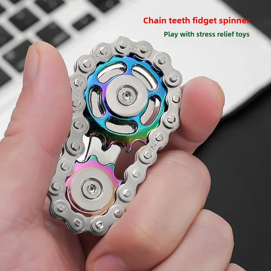 Metal Fidget Spinner Desk Toy for Adults – Stress Relief Gear Spinner for Office & Home