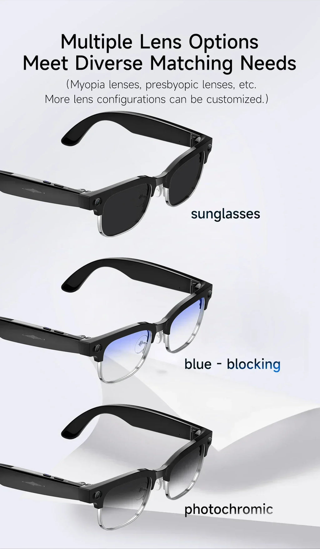 2026New Ultra AI Smart Glasses With 800W Camera GPT Sunglasses WIFI Transmission Bluetooth Call Video Music Player For Men Women