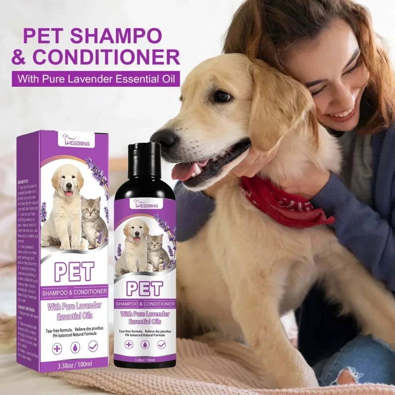 Pet Flea & Tick Shampoo PH Balanced Anti Itch Dog & Cat Shampoo Deep Cleaning