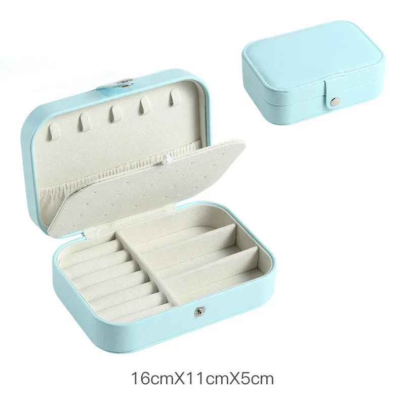 Portable Jewelry Box – Leather Travel Jewelry Organizer Case