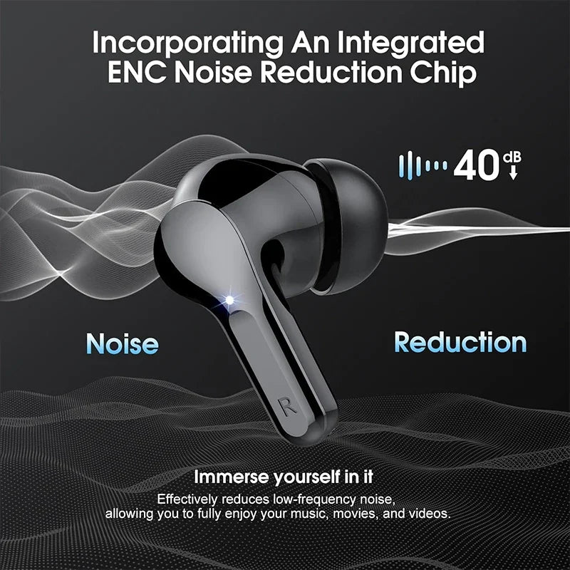 Wireless Bluetooth 5.3 Earbuds – Noise Cancelling, LED Display, 48H Playtime, Waterproof