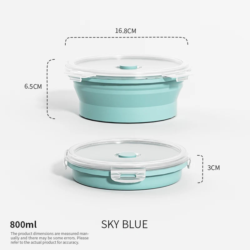 Collapsible Silicone Food Storage Containers – Stackable Lunch Box with Lid