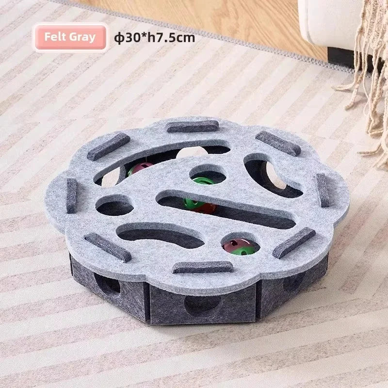 Cat Puzzle Toy Box – Interactive Felt Exercise Toy with Ball