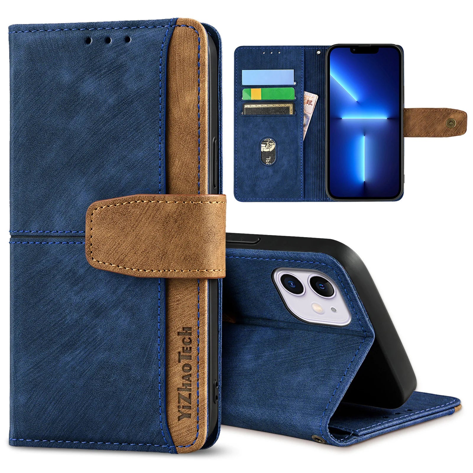 Premium Wallet Flip Case for iPhone – 3 Card Slots, Magnetic Closure & Full Protection