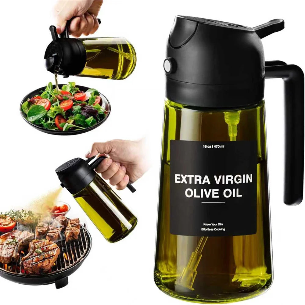 470ml Olive Oil Sprayer Bottle – 2 in 1 Oil Dispenser & Cooking Spray
