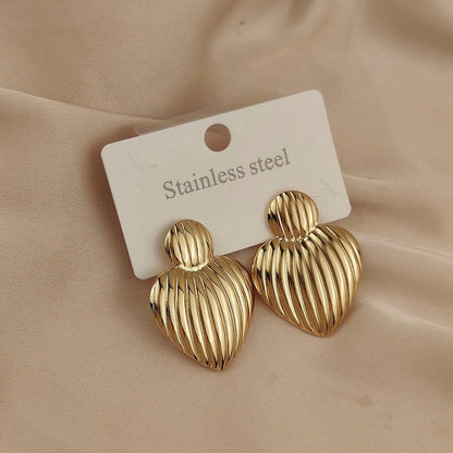 18K Gold-Plated Love Stud Earrings – Waterproof & Non-Fading, Gift for Her