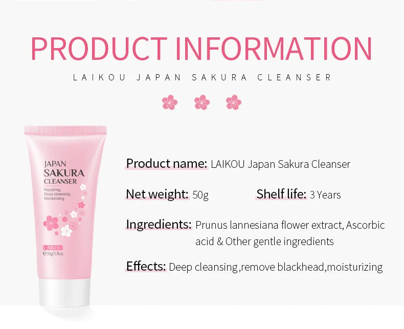 9-Piece Sakura Skincare Set – Facial Cleanser Cream Sunscreen & Masks for Glowing Skin