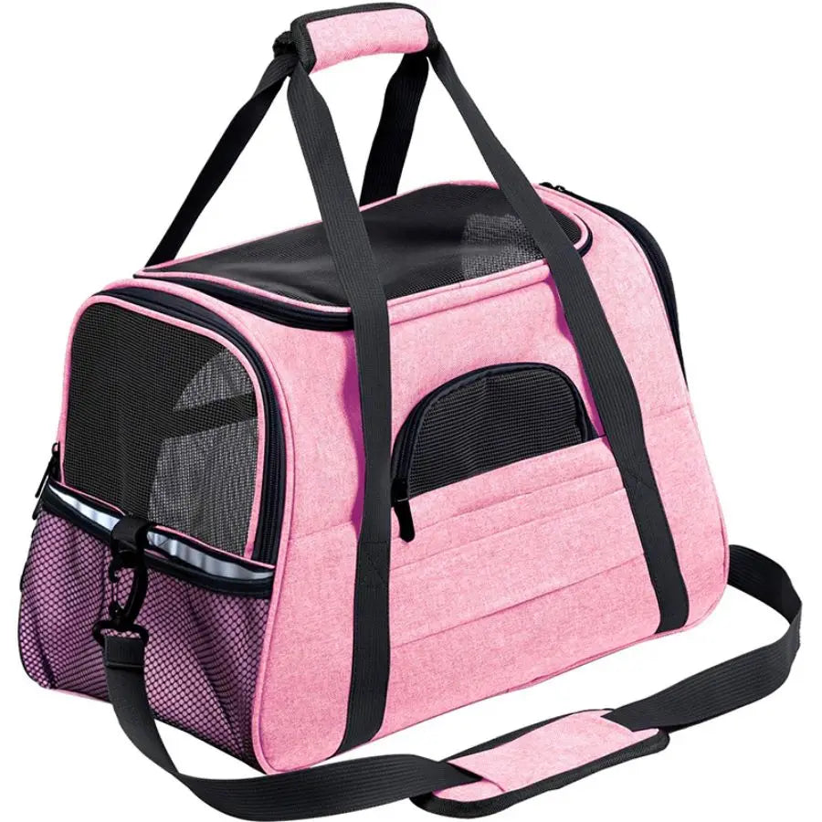 Airline Approved Pet Carrier Bag Soft Cat & Dog Travel Carrier with Mat Portable Pet Travel Bag for Pets up to 20LBS