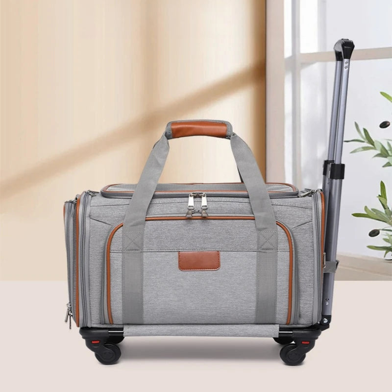 Pet Outdoor Suitcase Expandable Cat Bag Portable Pet Trolley Case Large Capacity Handbag Dog Cat Bag Car Bag Dog Travel Case