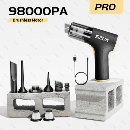 Cordless Car & Home Vacuum Cleaner – 98,000Pa High Suction, USB Rechargeable