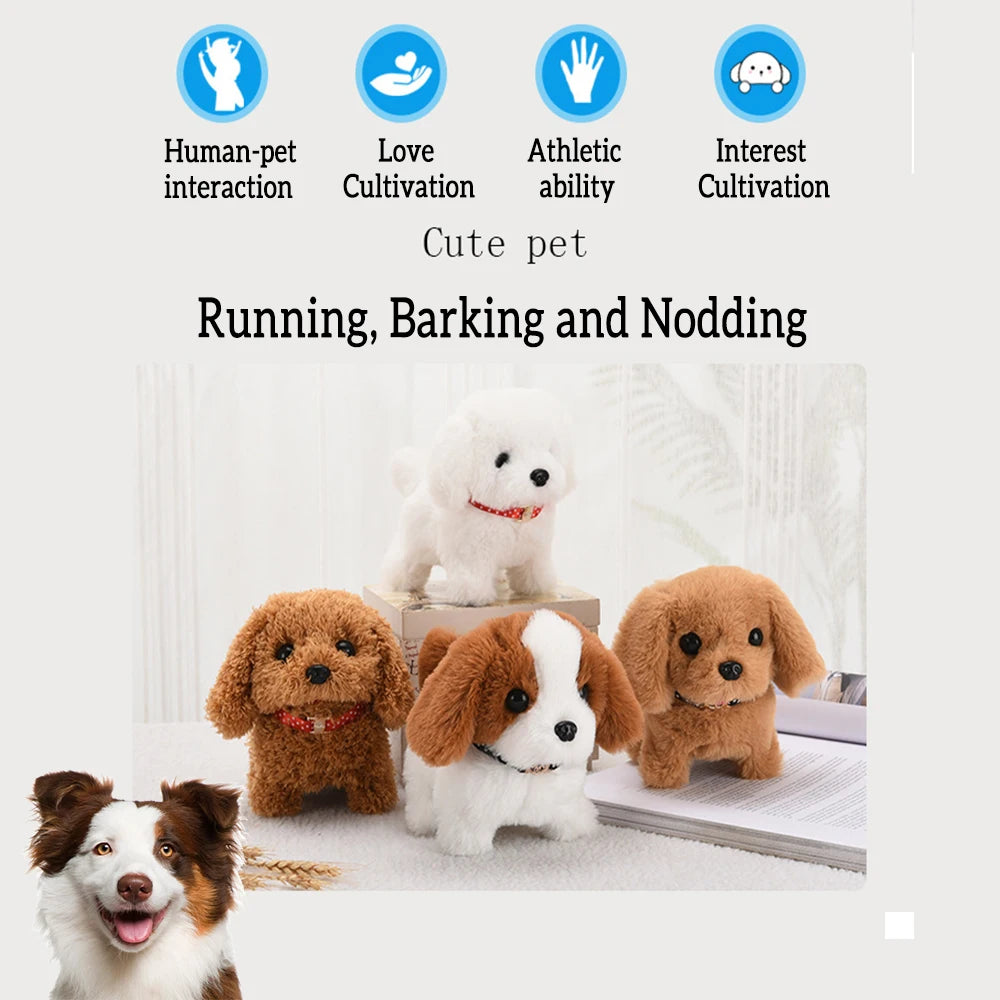 Interactive Walking & Barking Plush Puppy Toy – Battery Operated Pet Companion for Kids
