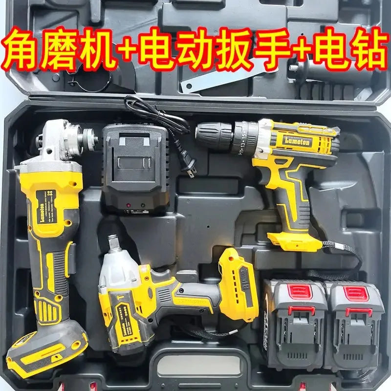21V Brushless OEM Combination Tools Kit Electric Impact Drill Cordless Wrench Angle Grinder Hammer Drill Power Tool Set