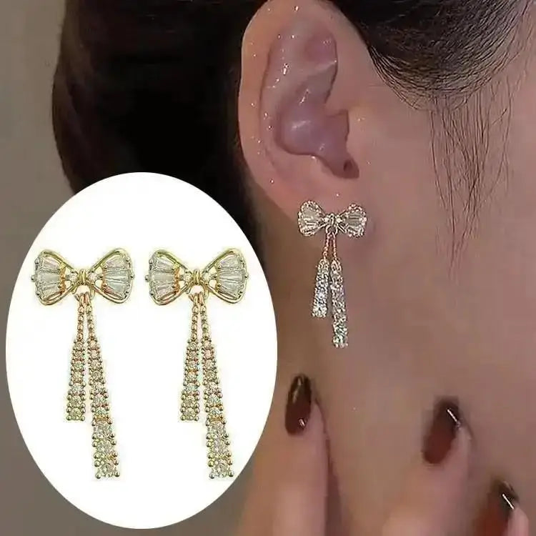 925 Silver Needle Pearl Tassel Drop Earrings for Women – Trendy Zircon Statement Jewellery