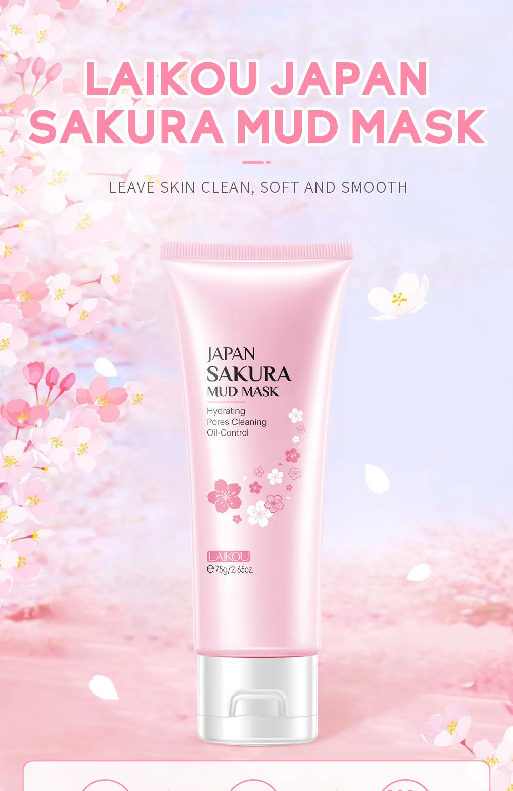 9-Piece Sakura Skincare Set – Facial Cleanser Cream Sunscreen & Masks for Glowing Skin