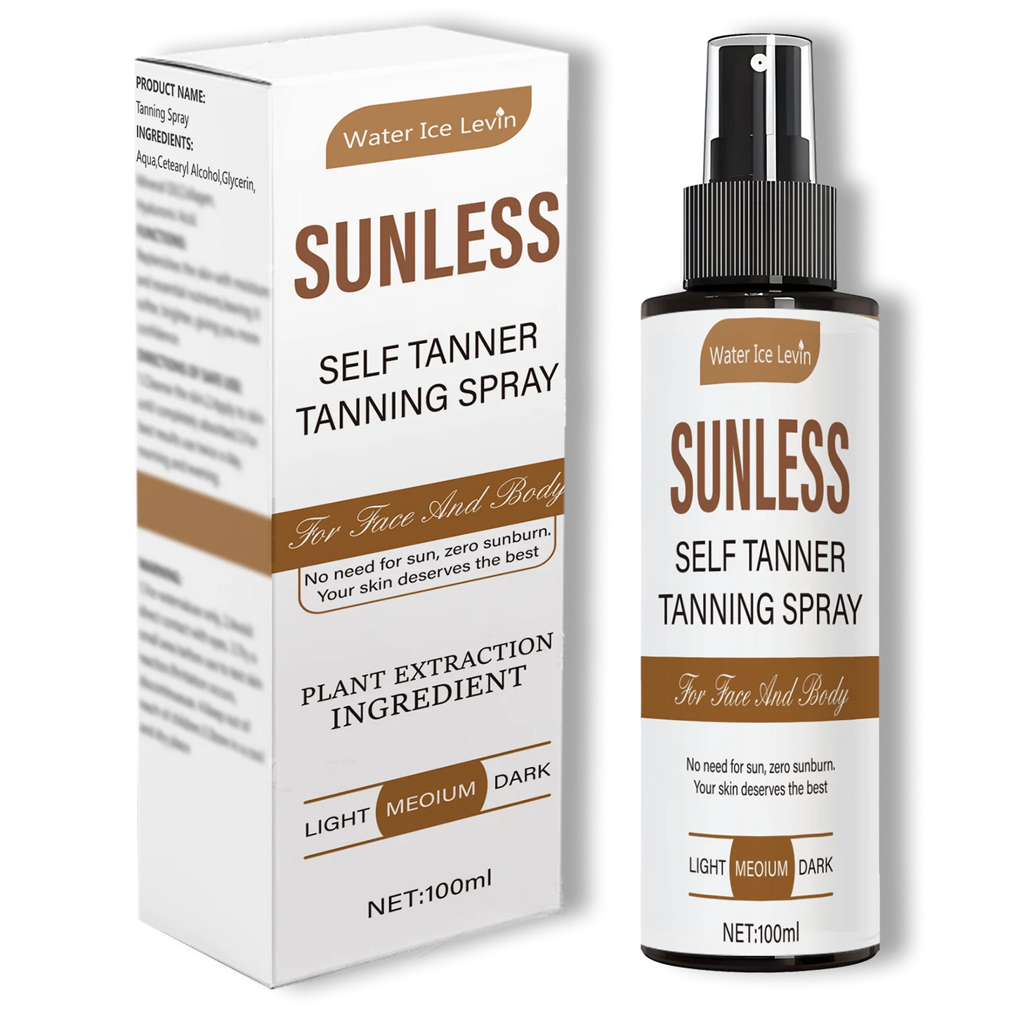 Natural Self-Tanning Spray – Brown Glow Formaldehyde-Free Quick-Action Unisex