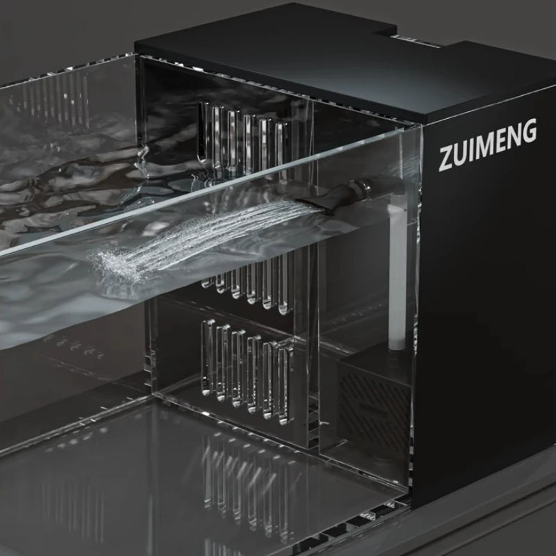 ‌Turtle Aquarium Tank - Fish & Turtle Hybrid Habitat with Stream Landscape, Luxury Villa Ecosystem for Home/Office