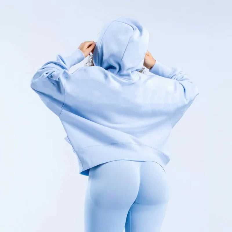 Fashion European and American Harajuku Clothing Letter Printing Pullover Sweatshirt Women Sport Gym Long Sleeve Hoodie Tops