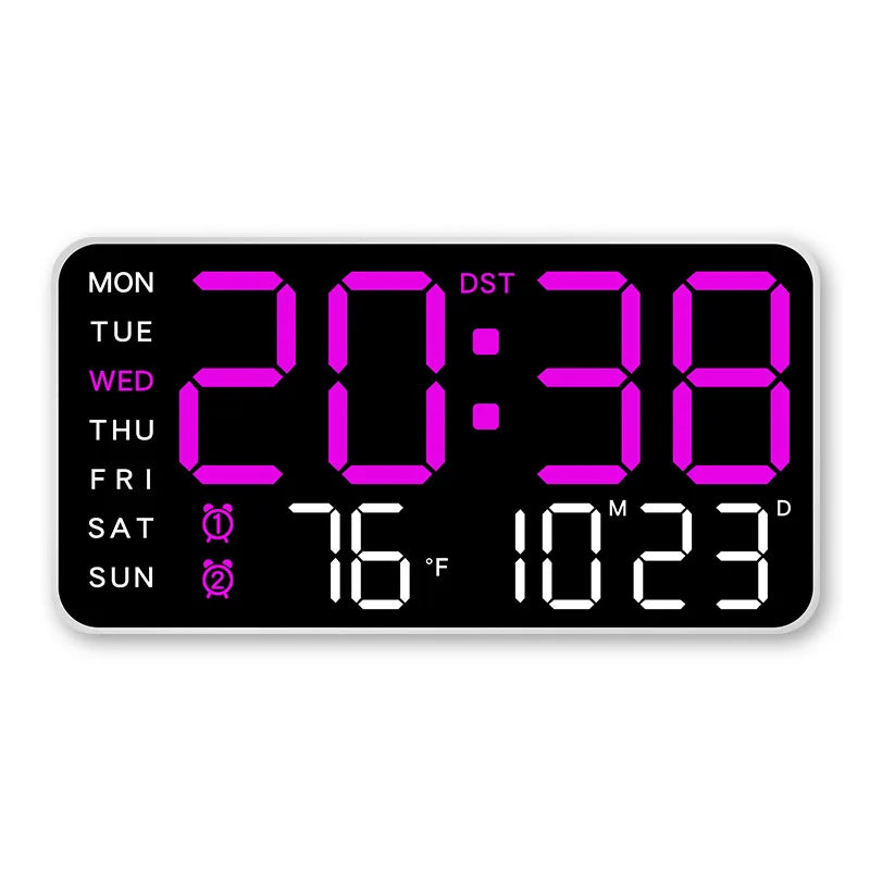 LED Digital Wall Clock with Voice Control
