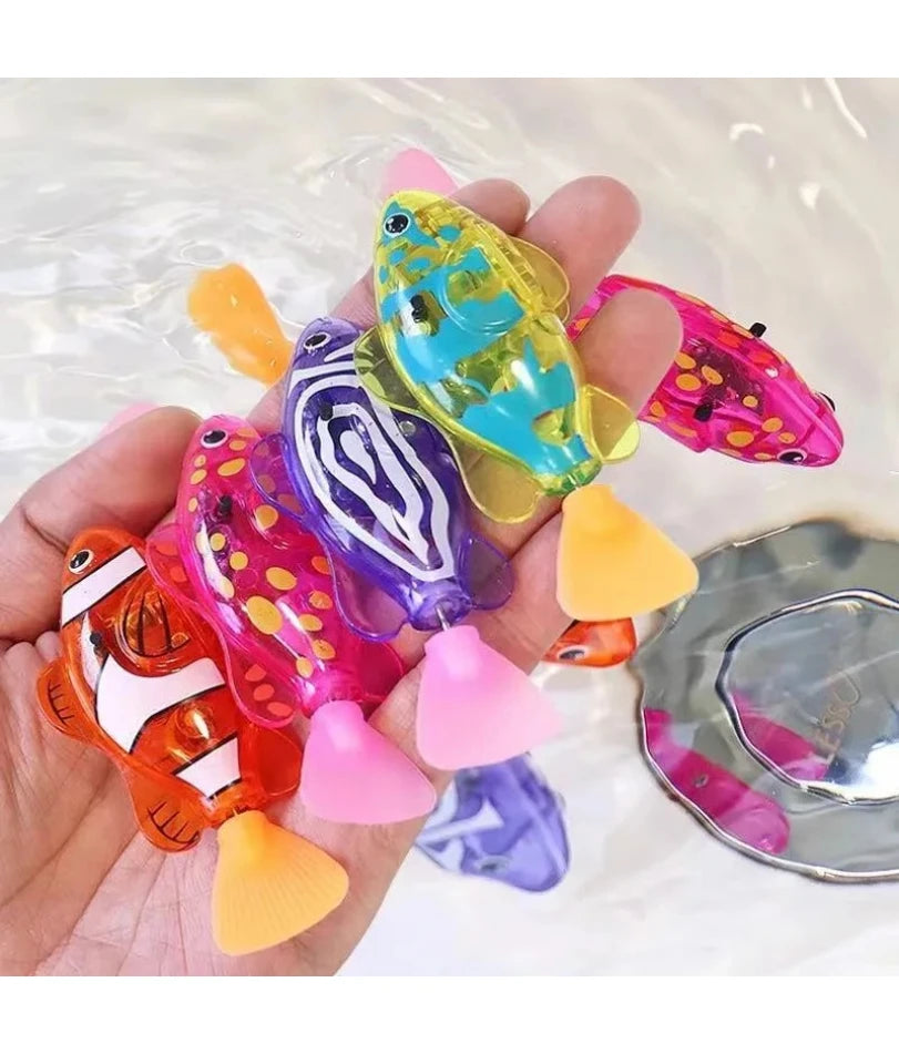 Cat Interactive Electric Fish Toy – LED Swimming Robot for Pets & Baby Bath