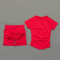 2 Piece Impact Sports Set Women Gym Yoga Set Seamless Fitness Gym Clothes Sportswear Short Sleeve Top Sports Short Leggings Suit