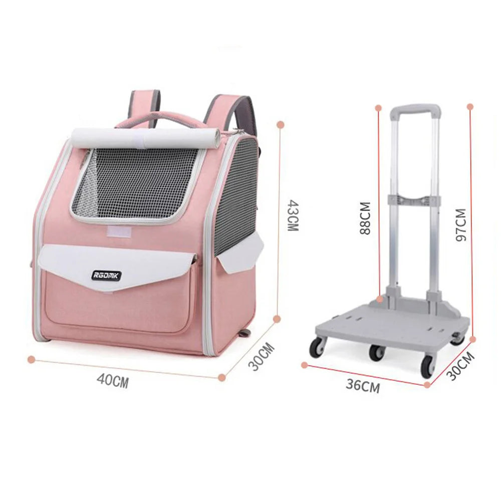 Pet Strollers Portable Hand-held Soft Side Backpack Large Space Breathable Foldable Carrying Bags for Small Cats Dogs Supplies