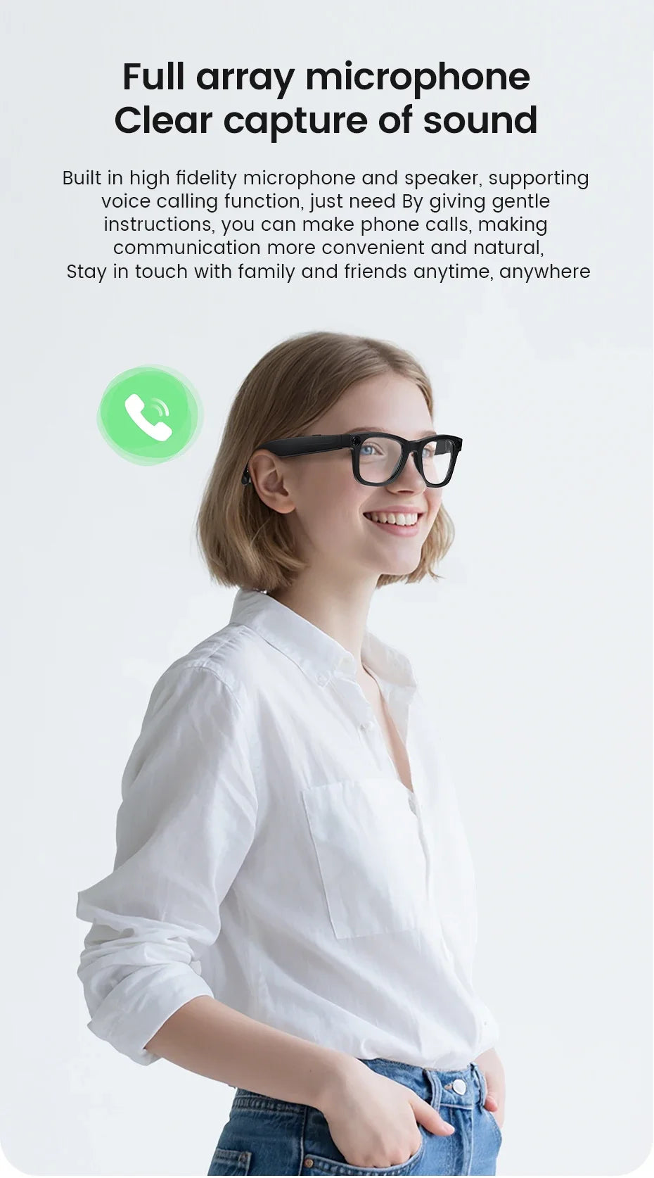 2026 Al Smart Glasses 4K HD Video 800MP Camera WiFi Transfer  Chat GPT VoiceAssistant BT Call with  Charging Case