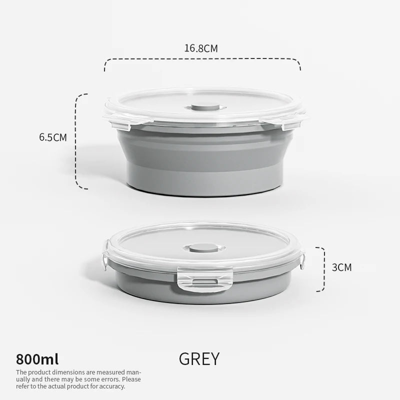 Collapsible Silicone Food Storage Containers – Stackable Lunch Box with Lid
