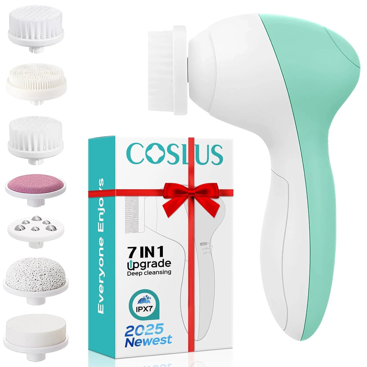 Electric 5-in-1 Facial Cleansing Brush – Rotating Pore Cleaner & Massage Beauty Device