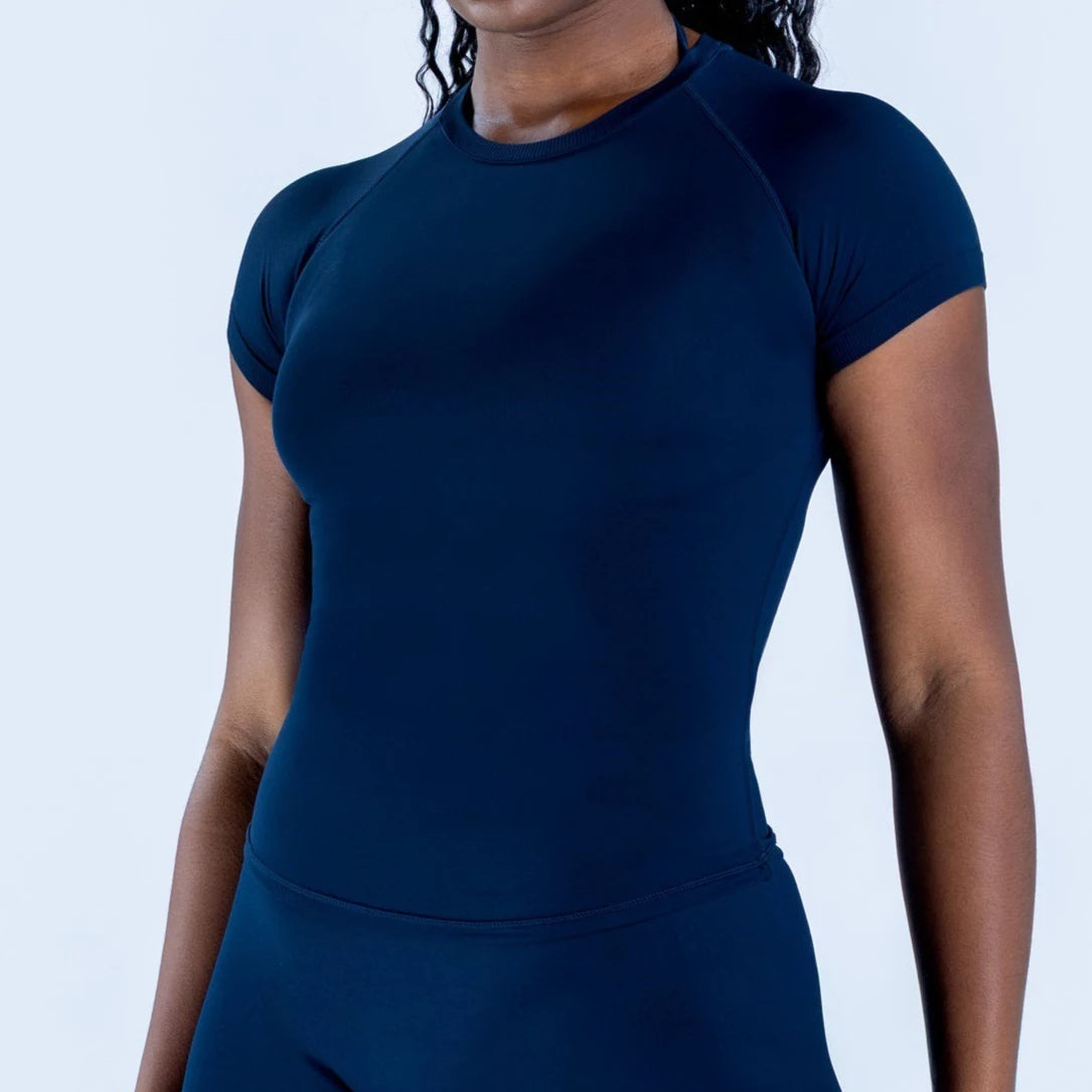 Women’s Lightweight Short Sleeve Yoga Top – Stretchy Longline Gym & Workout Shirt