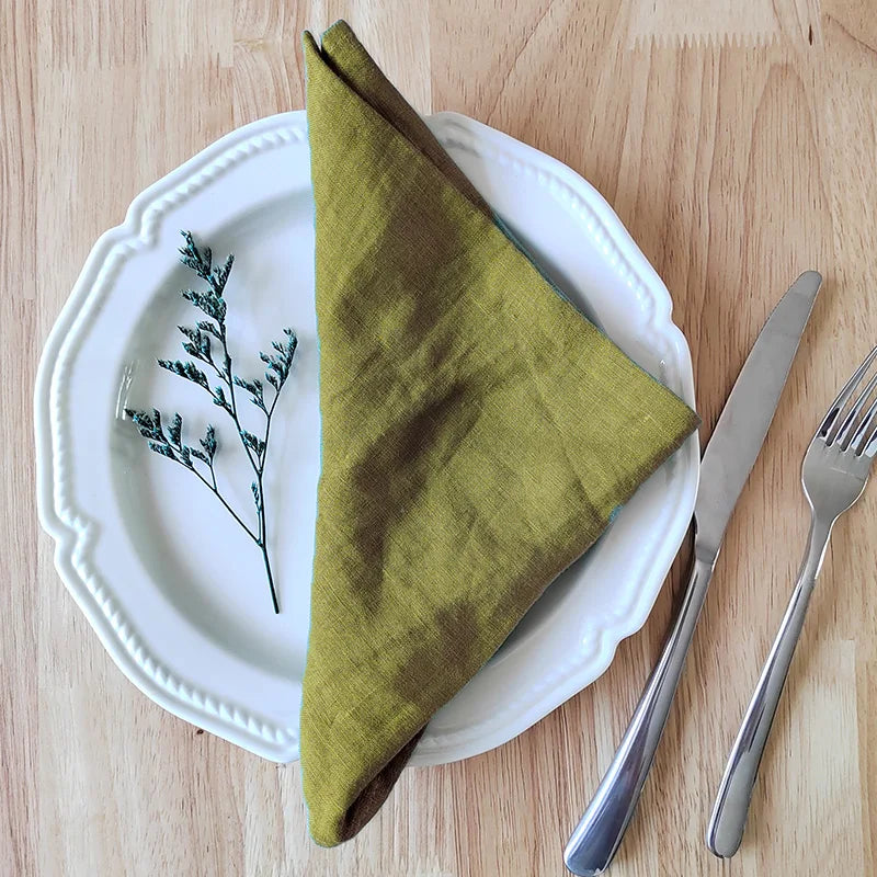 4PCS Linen Napkins – Reusable Soft Fabric Table Cloth Set