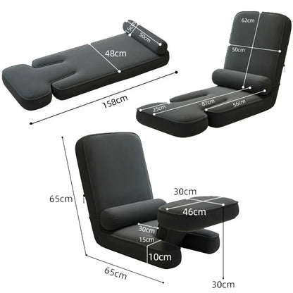 4-in-1 Adjustable Chaise Lounge Sofa Bed with Pillow – 15-Position Floor Lounger