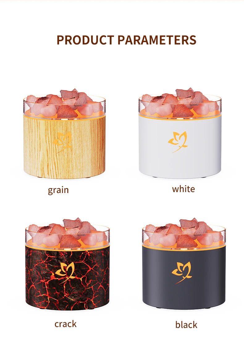 Crystal Salt Stone Aromatherapy Machine Colorful Atmosphere Lamp Atomization Humidification Suitable for Office and Bedroom