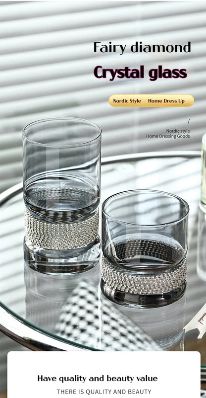 Luxury Diamond-Style Glass Cup – Heat-Resistant for Beer, Juice, Coffee & Whisky