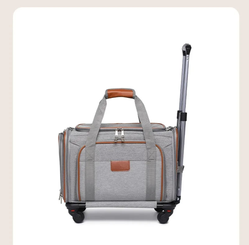 Pet Outdoor Suitcase Expandable Cat Bag Portable Pet Trolley Case Large Capacity Handbag Dog Cat Bag Car Bag Dog Travel Case