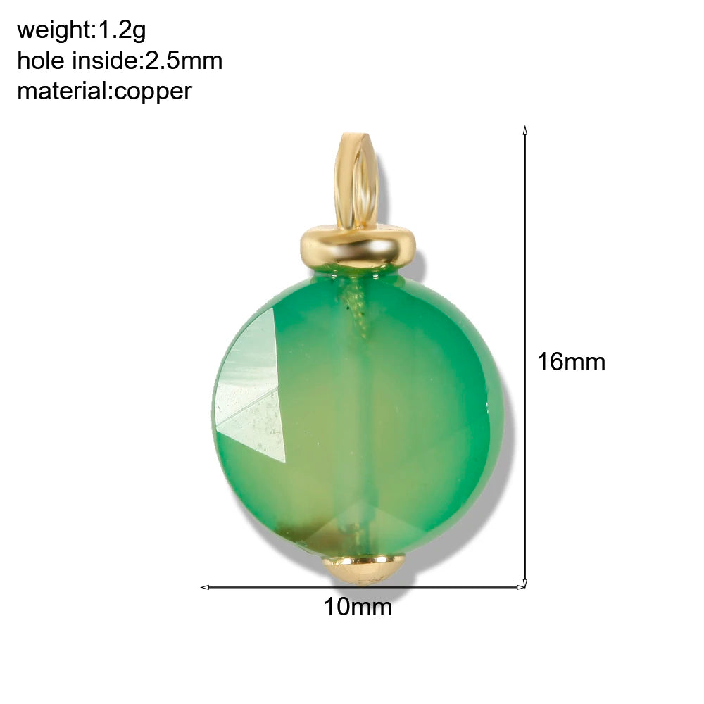 Bohemian Natural Stone Bead Charms for DIY Jewellery Making – Blue & Green Zircon Pendants