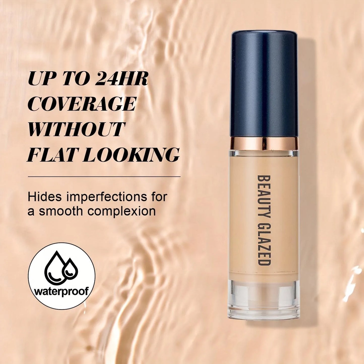 3-Piece Face Makeup Set – Matte Waterproof Liquid Foundation Primer & Makeup Puff